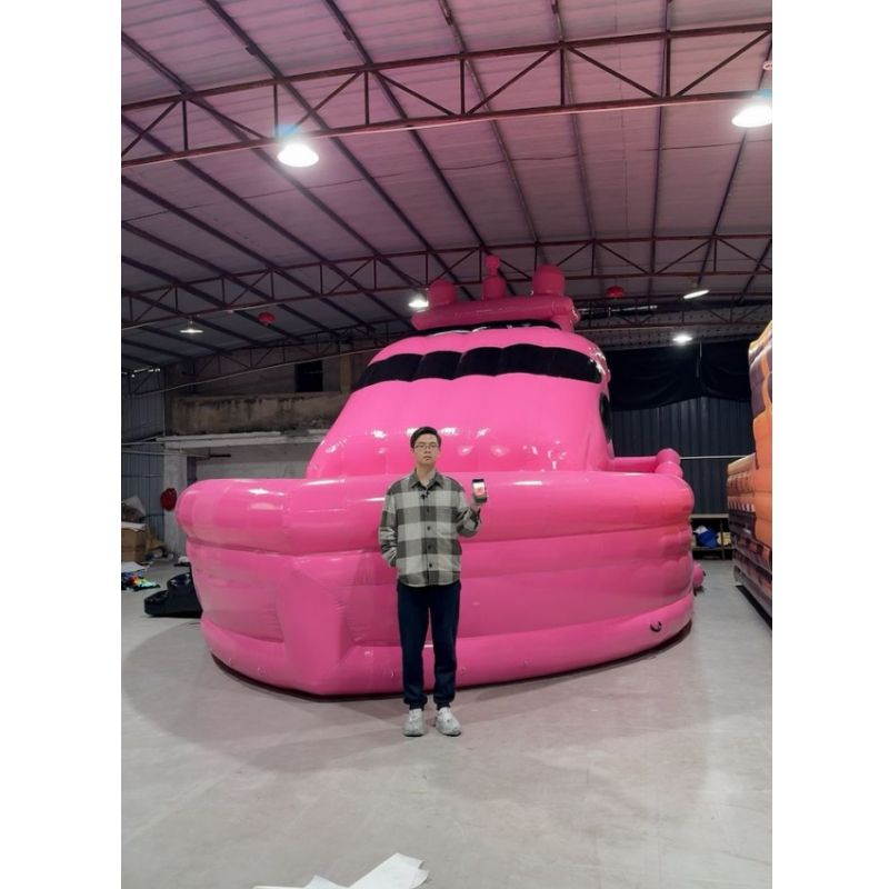 PVC Customized Large Inflatable Yacht Pink Boat