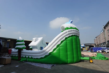 Inflatable Snow House Bouncer with Slide for Kids