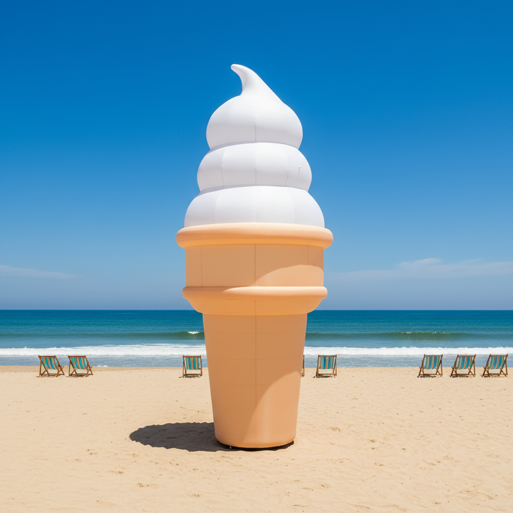 Giant Inflatable Advertising Balloon Ice Cream Display