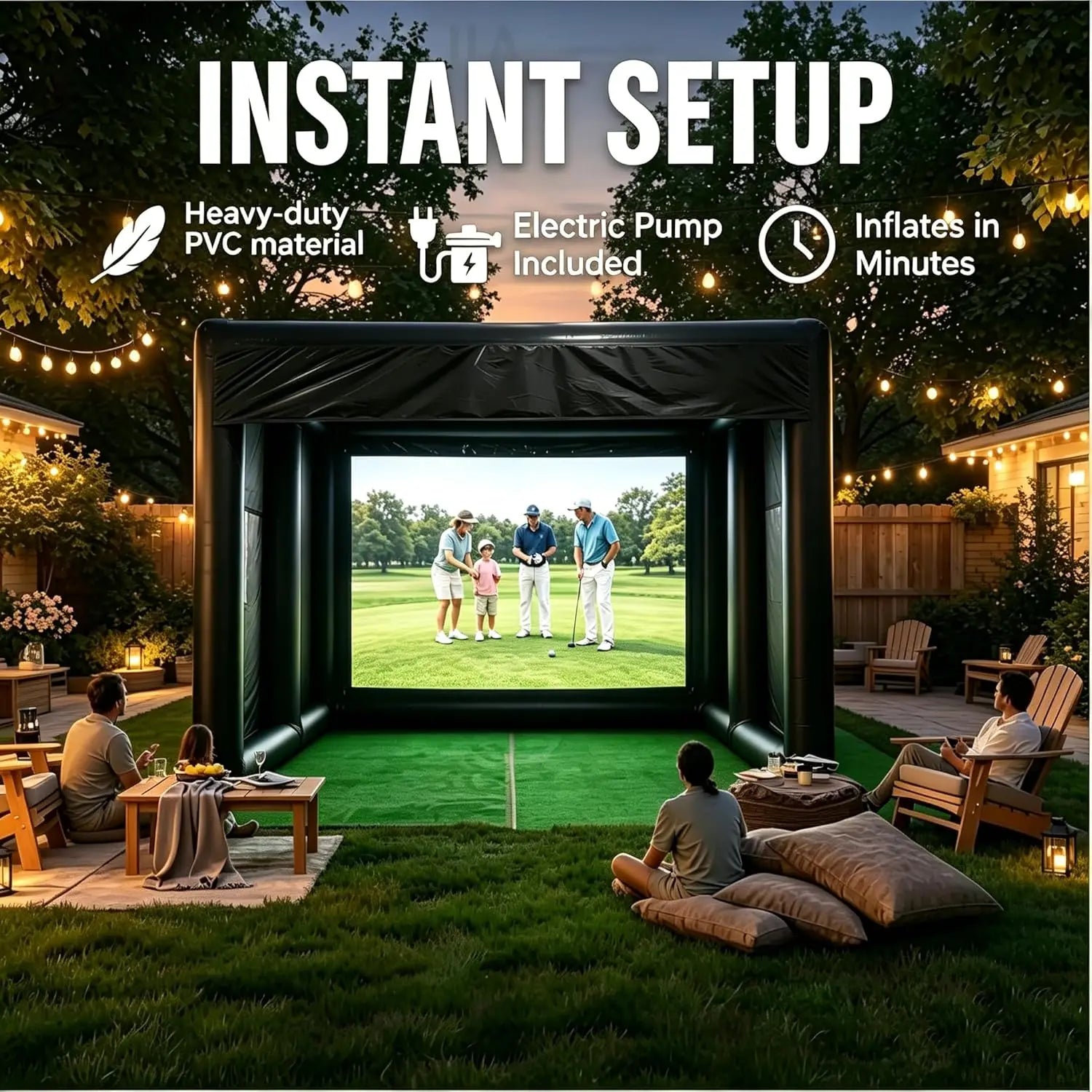 Portable Inflatable Golf Simulator Tent for Practice Swing