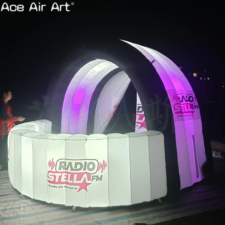 Inflatable DJ Booth Bar Portable Lighted Nightclub Events