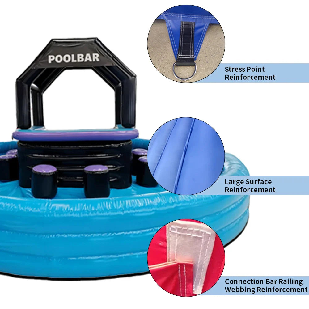 Commercial Inflatable Pool Bar 500kg Capacity Outdoor Entertainment