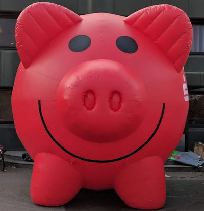 Aufblasbares rotes Schwein mit Logo für Werbezwecke (Sonderanfertigung)