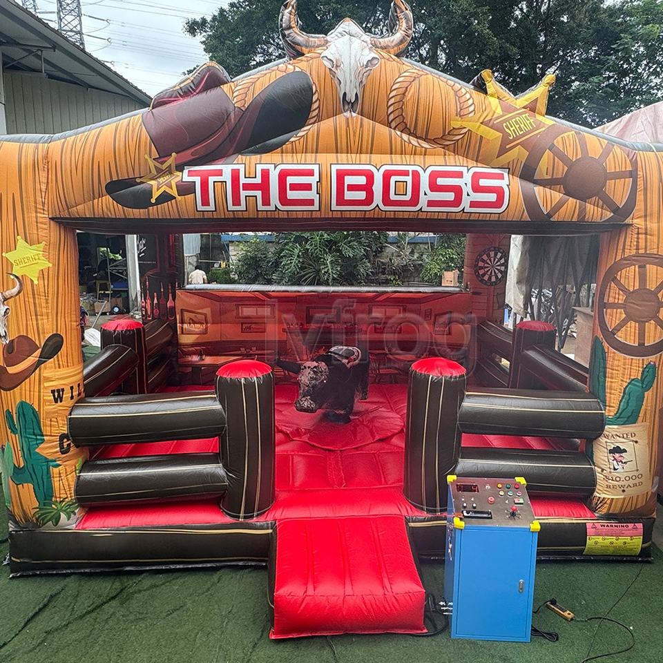 16.5 FT Inflatable Mechanical Bull with Ride Machine Amusements