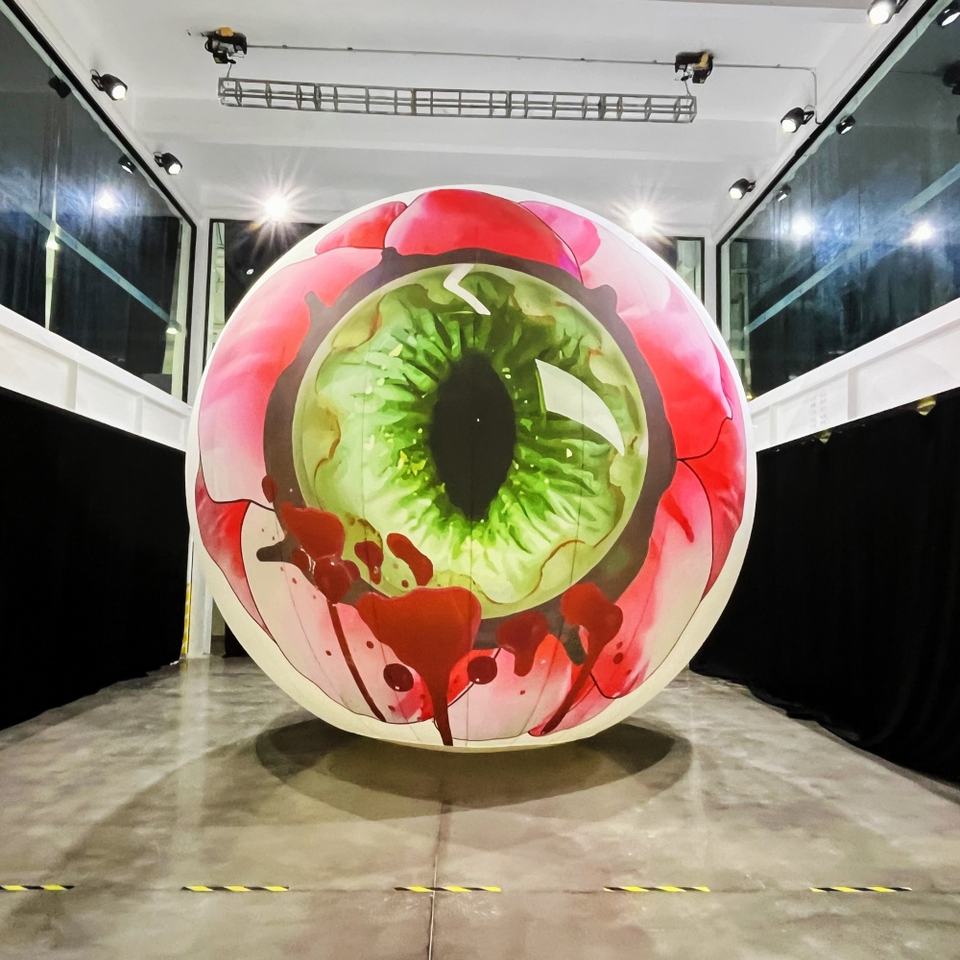 Inflatable LED Eyeball Sphere Display for Halloween Events