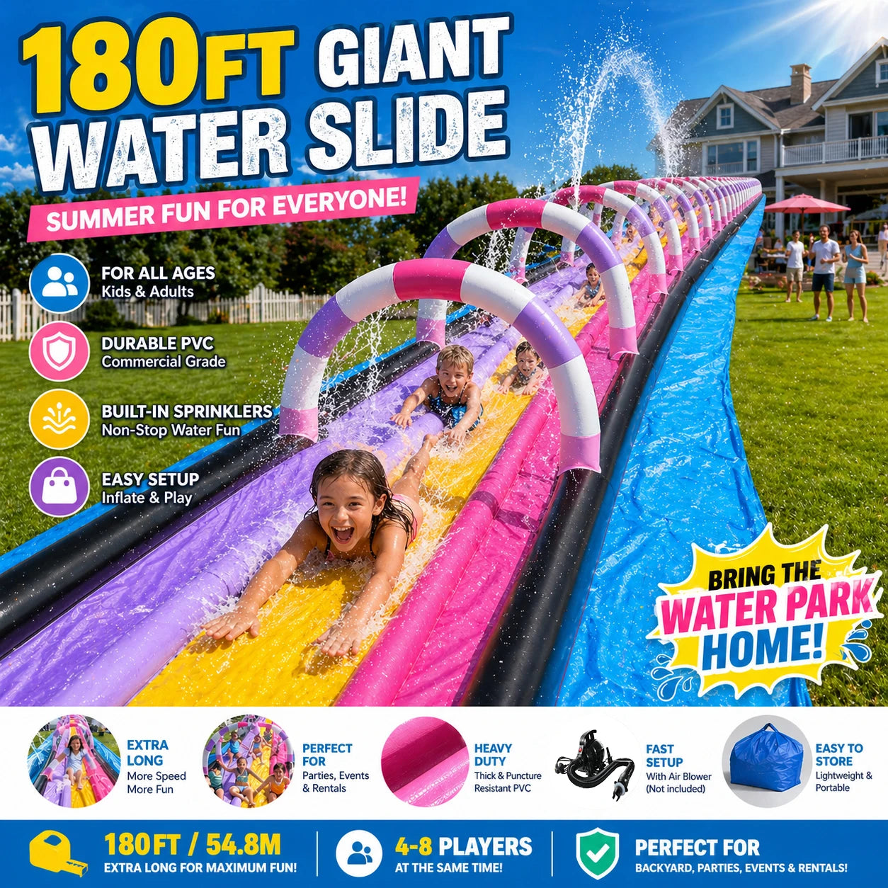 Giant Inflatable Water Slide Commercial Party Water Park