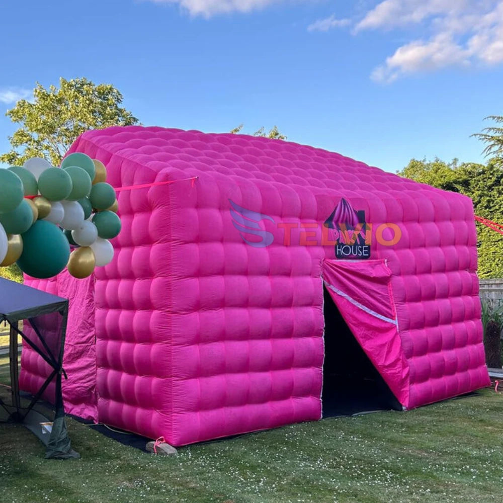Inflatable Tent Disco House Pink LED Nightclub Party