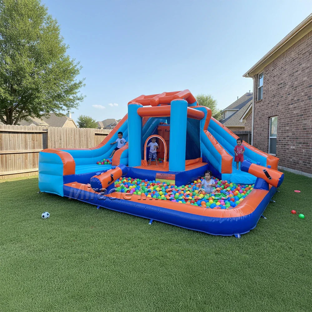 Inflatable Water Park 14 FT with Two Slides Kids | Got Inflatables