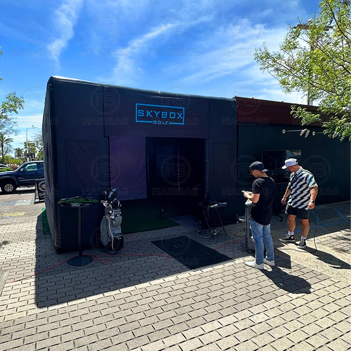 Portable Inflatable Golf Simulator Enclosure Pop Up Training Cage