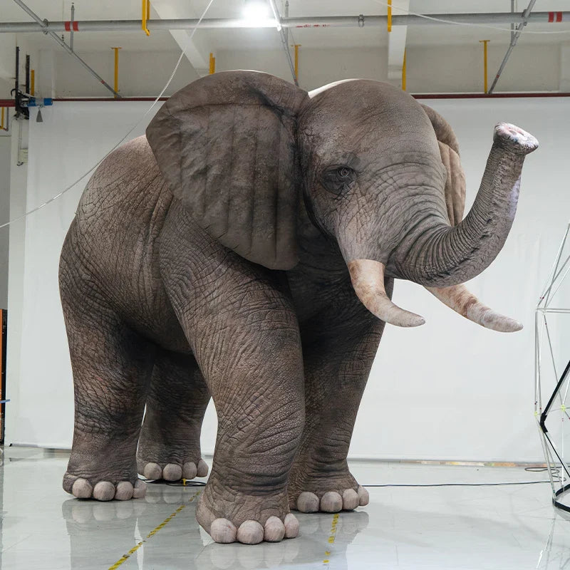 Mascota de elefante inflable de dibujos animados con iluminación LED