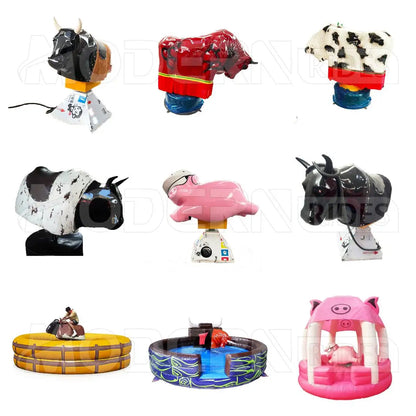 Inflatable Panda Mechanical Bull Ride for Shopping Malls