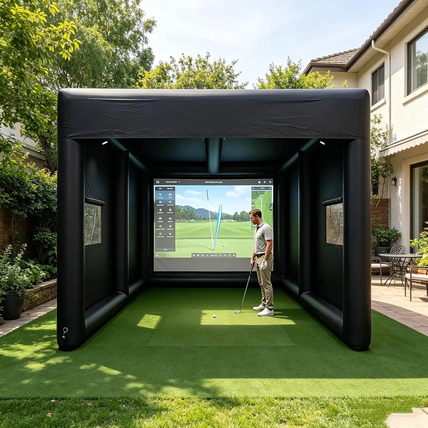 Portable Inflatable Golf Simulator Tent for Practice Swing