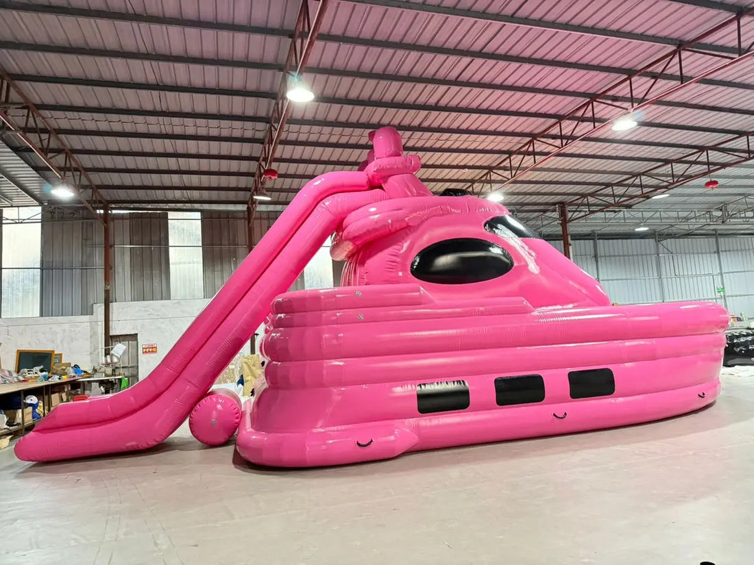 PVC Customized Large Inflatable Yacht Pink Boat