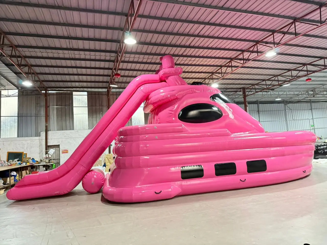 PVC Customized Large Inflatable Yacht Pink Boat
