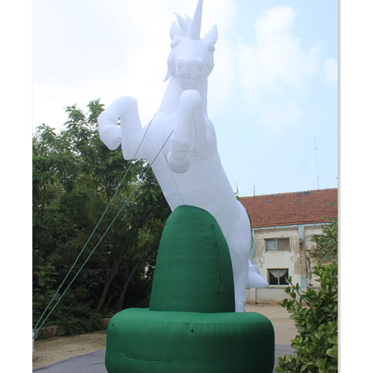 Jumping Inflatable White Horse Unicorn Balloon for Events