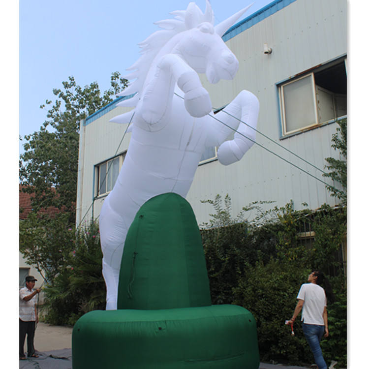 Jumping Inflatable White Horse Unicorn Balloon for Events