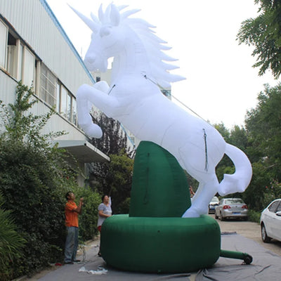 Jumping Inflatable White Horse Unicorn Balloon for Events