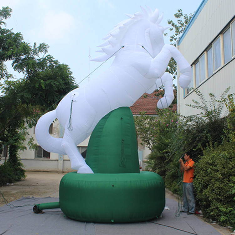 Jumping Inflatable White Horse Unicorn Balloon for Events