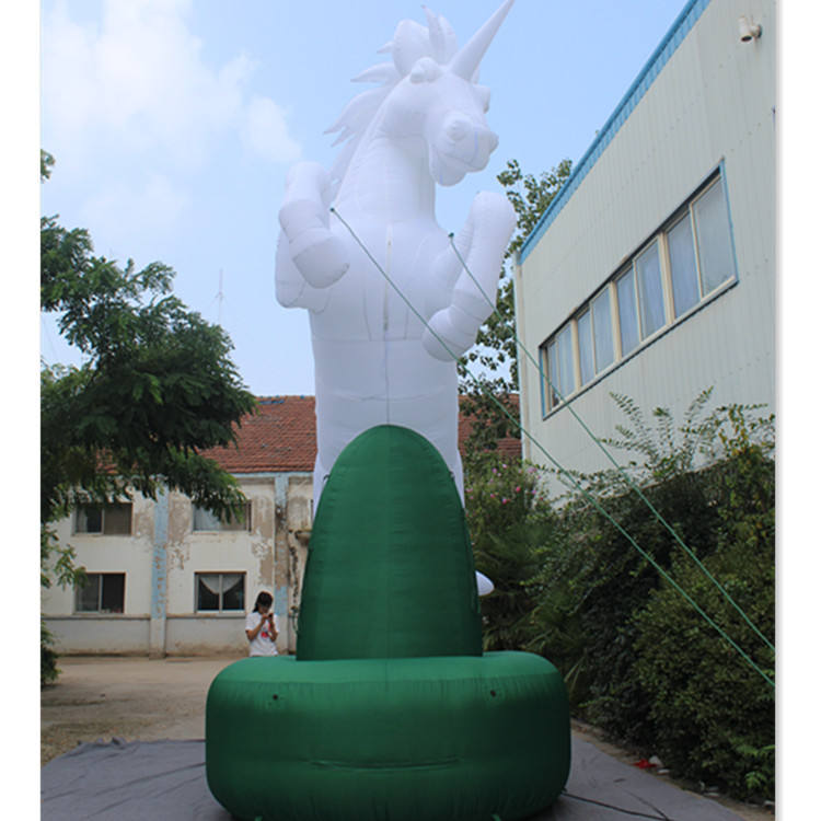 Jumping Inflatable White Horse Unicorn Balloon for Events