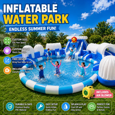 Giant Inflatable Water Park with Backyard Water Slide