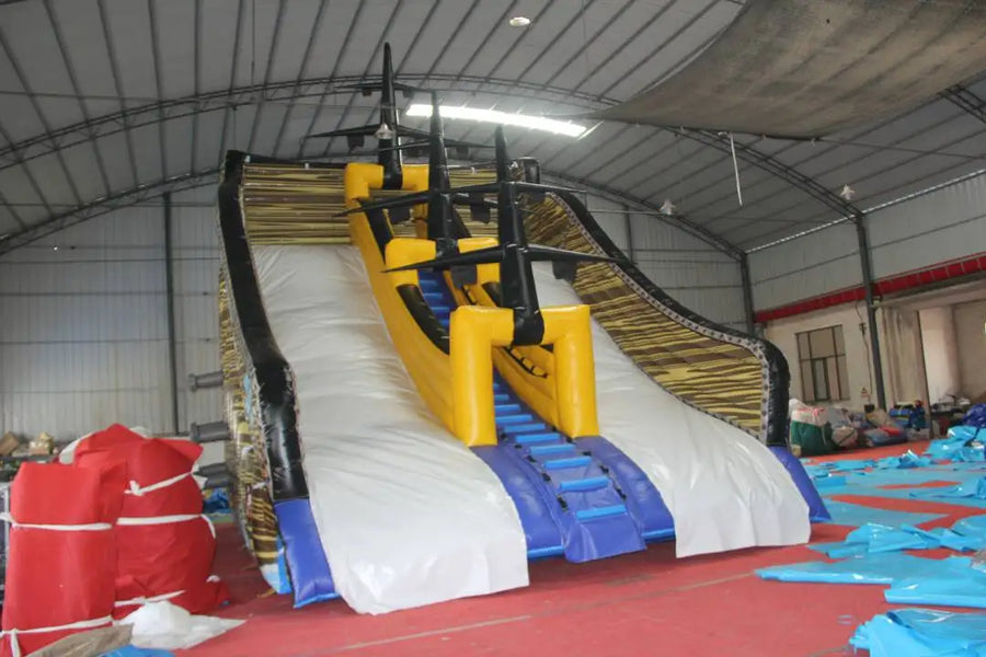 Tobogán acuático inflable comercial Barco Pirata para eventos