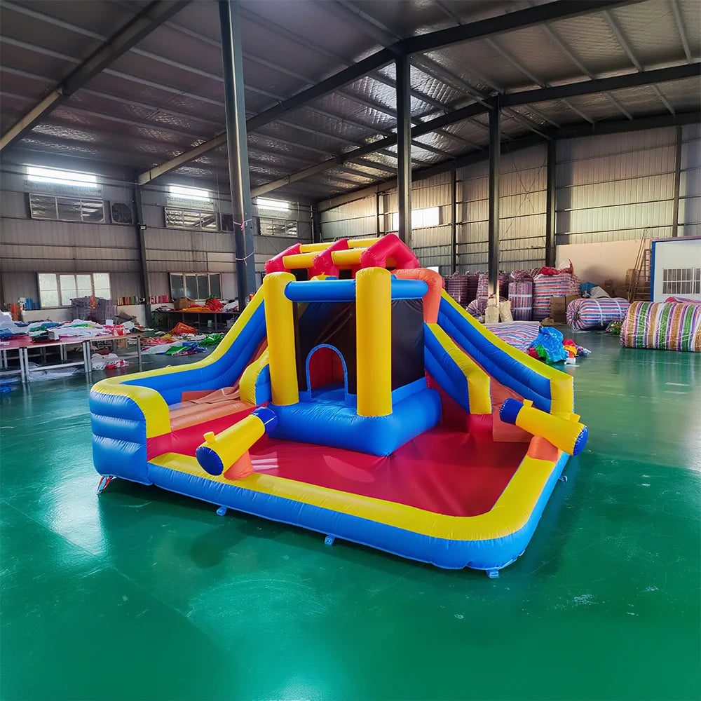PVC Inflatable Water Park Two Slides 14 FT
