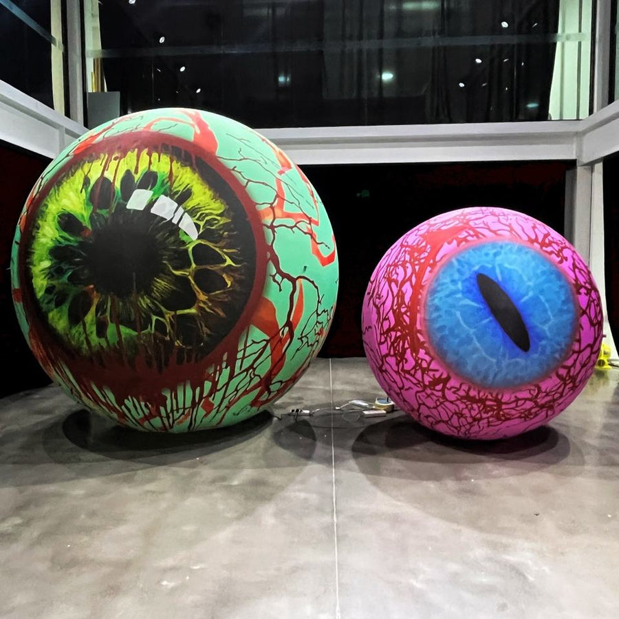 Inflatable LED Eyeball Sphere Display for Halloween Events