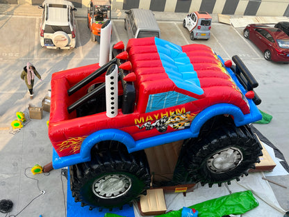 Aufblasbare Monster Truck Hüpfburg mit Rutsche