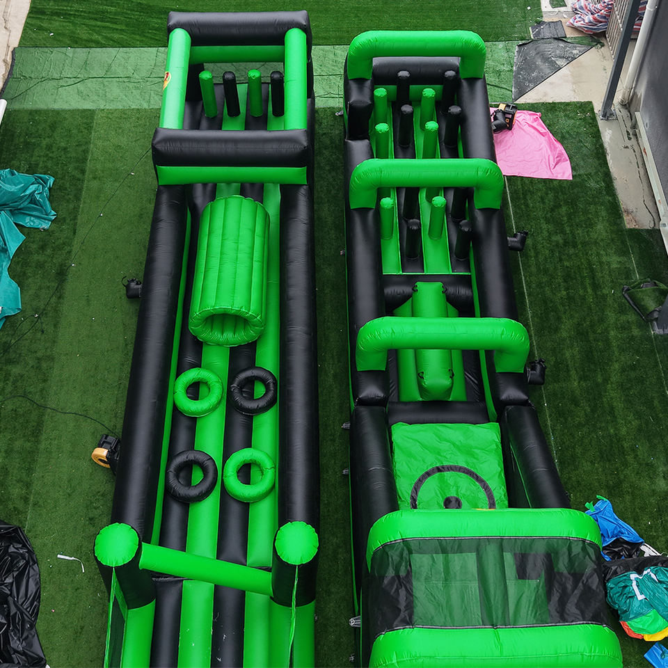 72FT Ultimate Inflatable Obstacle Course with Slide Climb Crawl