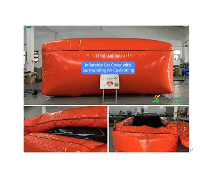 Waterproof PVC Inflatable Flood Car Cover 18x8x6.5 FT Orange