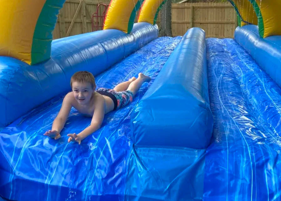 Double Lane Inflatable Slip and Slide Waterslide with Pool