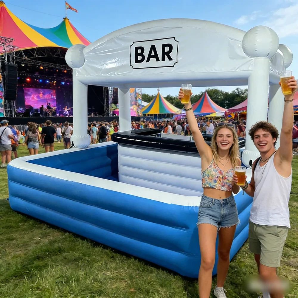 Aufblasbare Poolbar Garten Schwimmend Tragbar Outdoor Partys