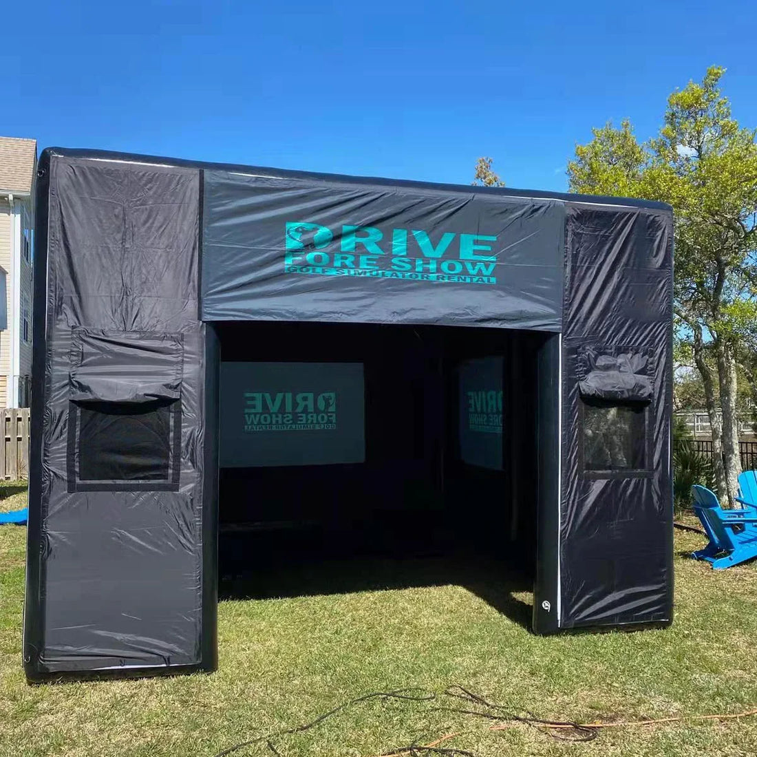 Portable Inflatable Golf Simulator Enclosure Pop Up Training Cage