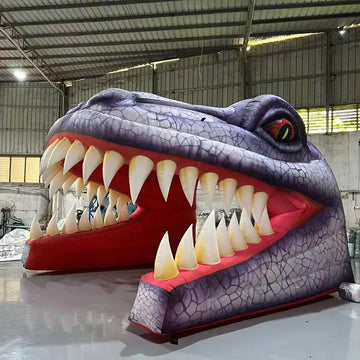 Tienda túnel inflable de dinosaurios para eventos al aire libre