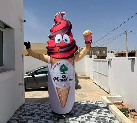 Premium 10 FT Ice Cream Waving Hand Air Dancer Balloon