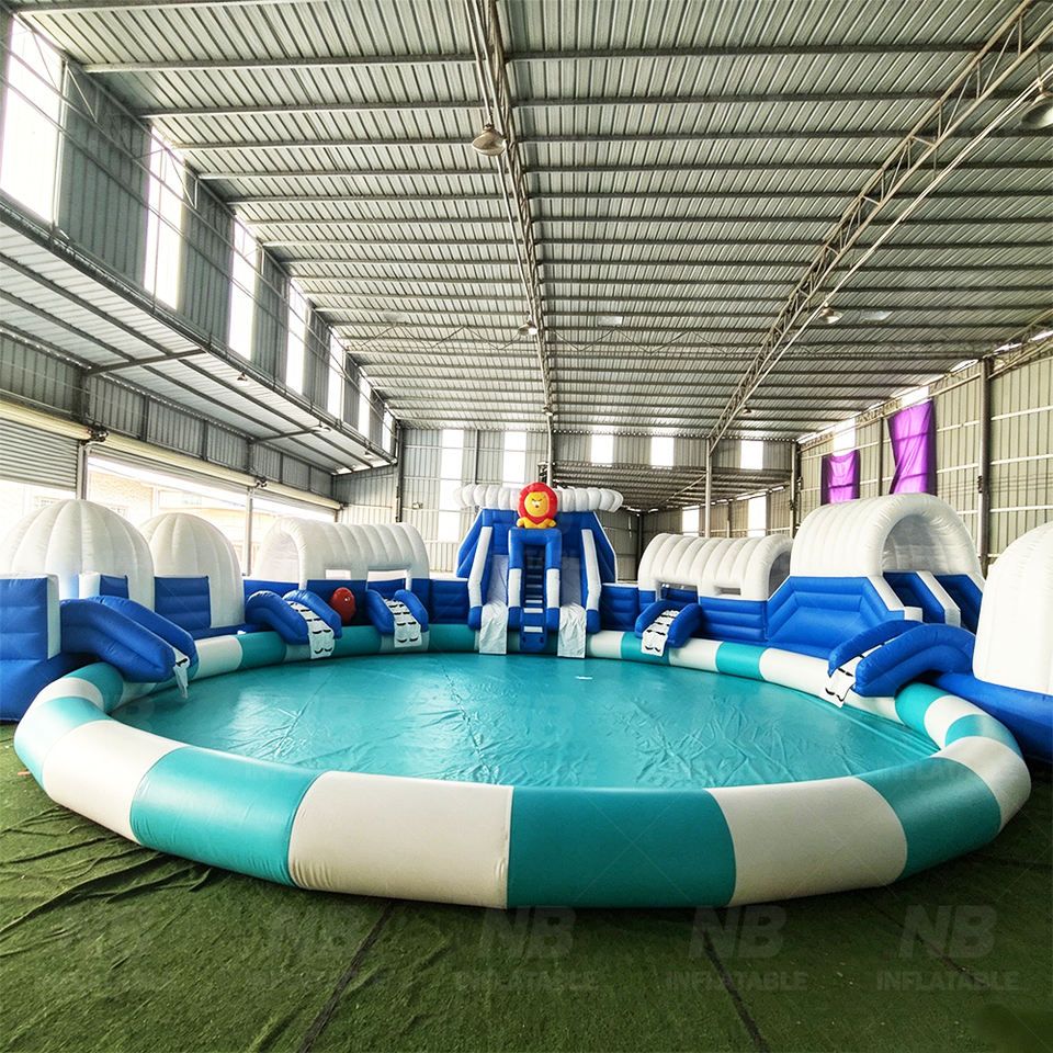 Giant Inflatable Water Park with Backyard Water Slide