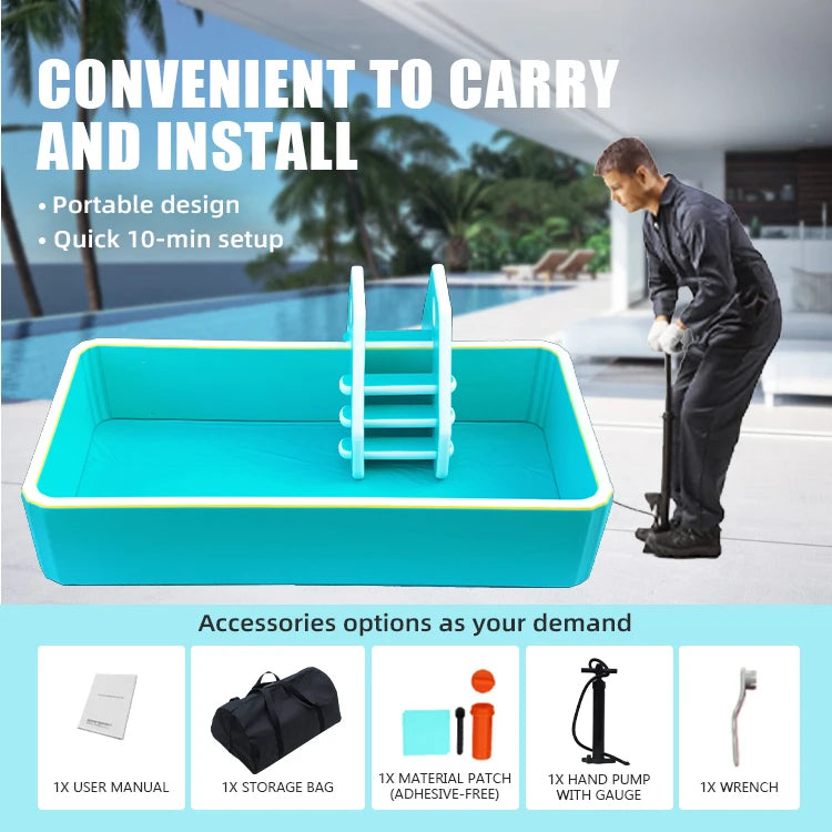 Commercial Inflatable Rectangle Swimming Pool for Outdoor Events