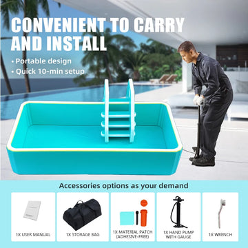 Commercial Inflatable Rectangle Swimming Pool for Outdoor Events