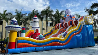 Inflatable Space Themed Obstacle Slide Combo 39.5 FT
