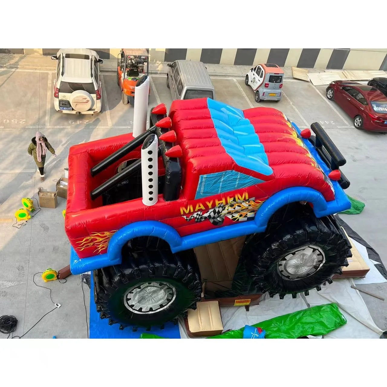 Monster Truck Inflatable Bounce Castle with Slide