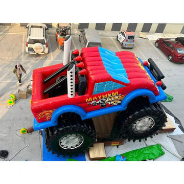 Monster Truck Inflatable Bounce Castle with Slide