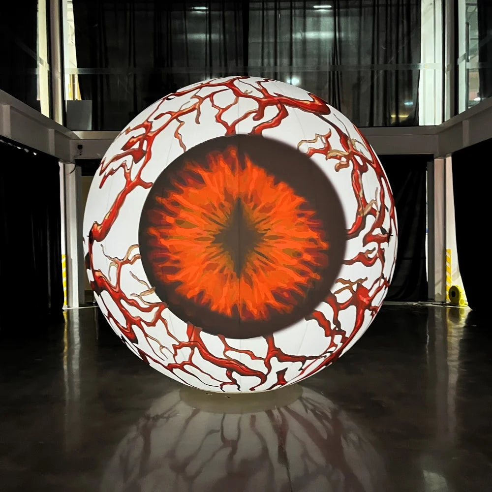 Inflatable LED Eyeball Sphere Display for Halloween Events