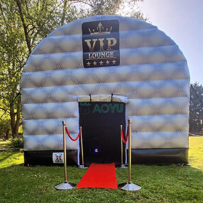 Tienda hinchable para discoteca con cabina de DJ, impermeable y con luces LED para eventos