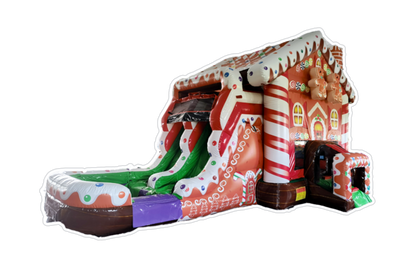 Gingerbread Bounce House Slide Combo Fun