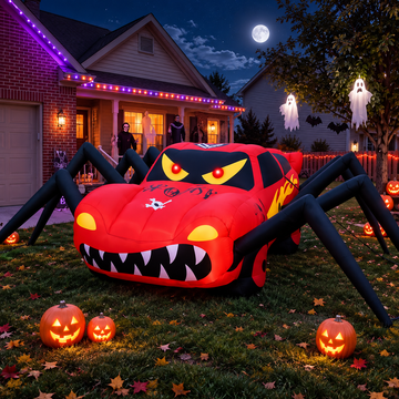 Inflatable Spider Race Car Super Giant Red Halloween Decoration