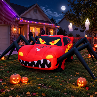 Inflatable Spider Race Car Super Giant Red Halloween Decoration