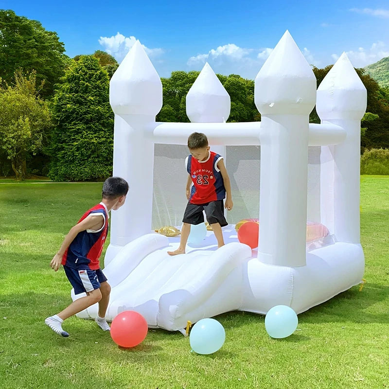 Mini White Inflatable Bounce House Castle for Kids