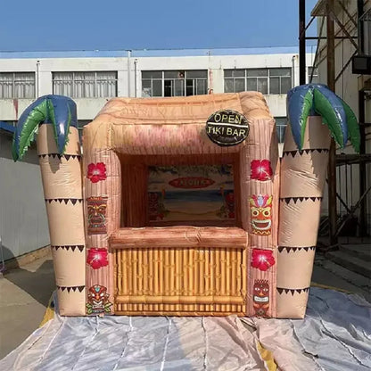 Tropical Inflatable Tiki Bar with Coconut Tree