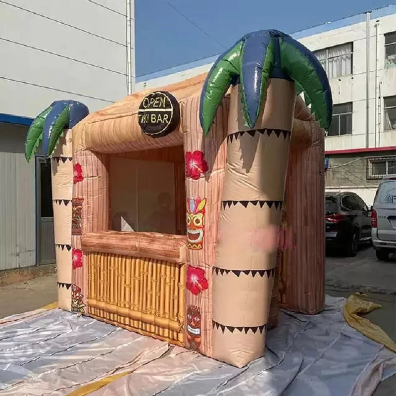 Tropical Inflatable Tiki Bar with Coconut Tree