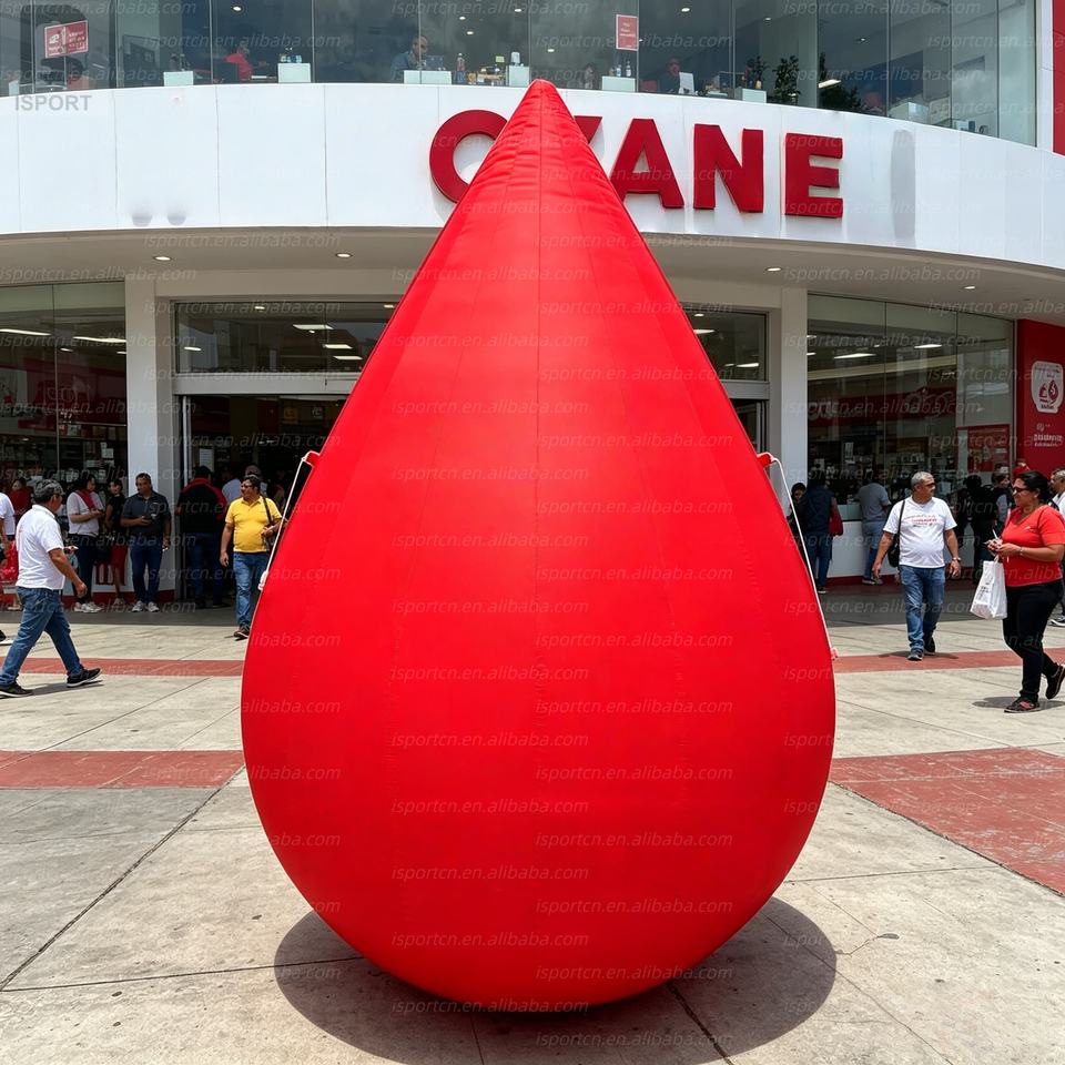 LED Inflatable Blood Drop Display for Donation Events